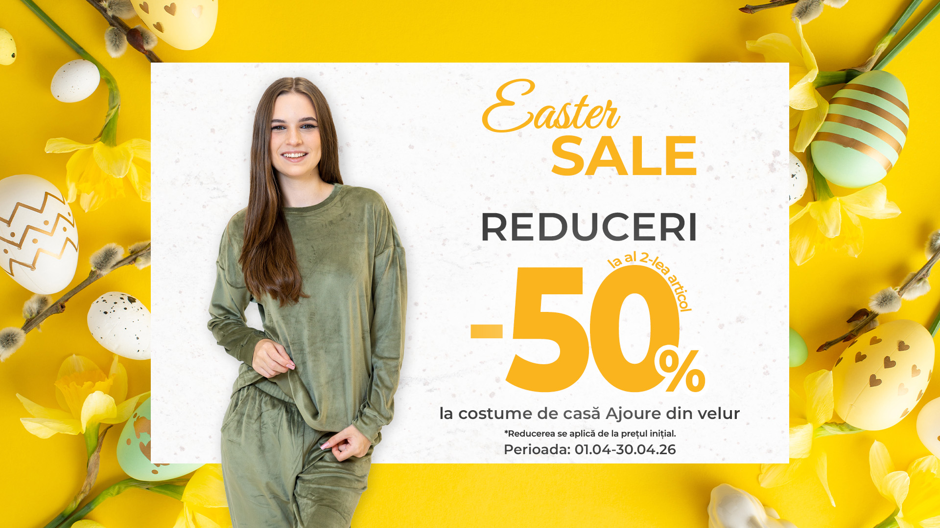 Easter Sale: -50% la al doilea articol